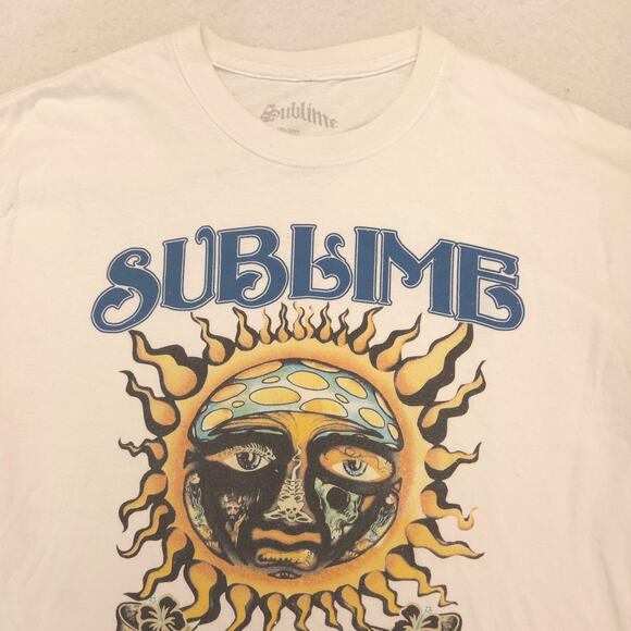 Sublime Band Short Sleeve Crew Neck Graphic T Shirt Mens Size Large L White - Picture 1 of 9